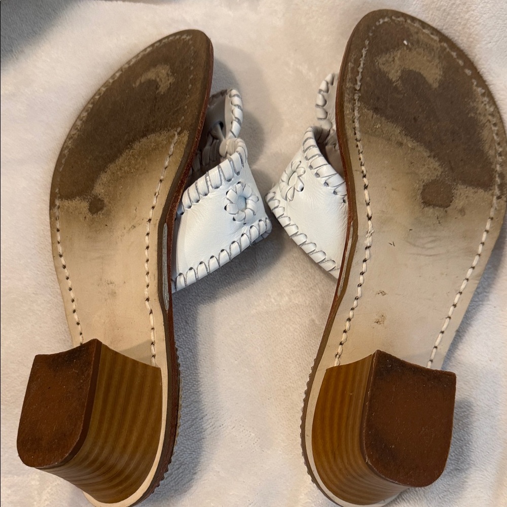 Jack Rogers White Leather heeled Sandals - Picture 6 of 7